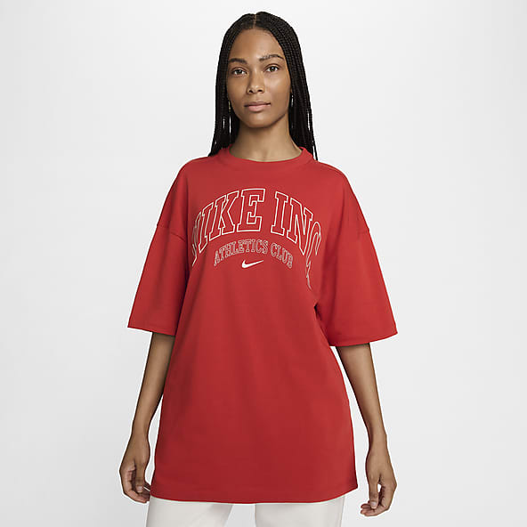 Nike Oversized Red Graphic T Shirts. Nike